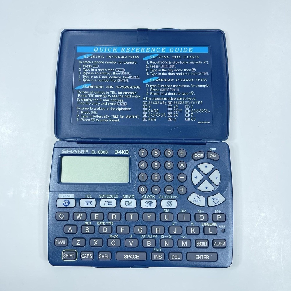 Sharp‎ EL-6800 Electronic Organizer 34KB Vintage PDA Calculator Tested & Works!